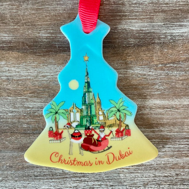 NEW - Dubai / Abu Dhabi Festive Fun Tree Ceramic Decoration