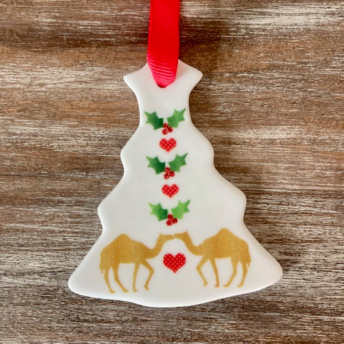 NEW - Love Camels Tree Ceramic Decoration
