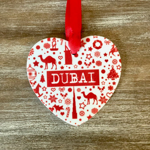 NEW - Set of 3 Locally Inspired Dubai Heart Shaped Decorations