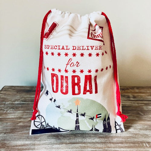 Dubai Skyline Santa Sack - Non-personalised & personalised