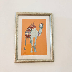 Framed Patchwork Camel Print