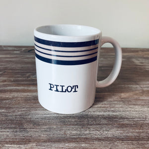 Pilot / Captain Mug - Silvery Grey Stripes