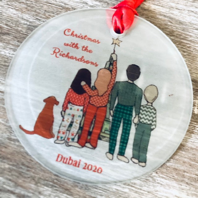 Ceramic Festive Family Christmas Tree Decoration