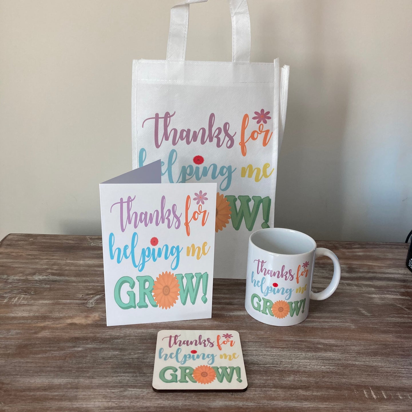 Thank you for helping me grow Teacher Gift Set