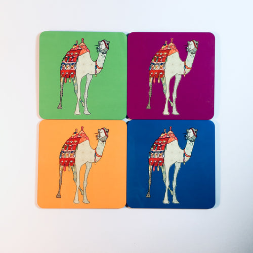Patchwork Camel Coaster Set - Set of 4 Coasters