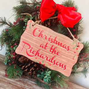 Personalised Wooden Christmas Sign