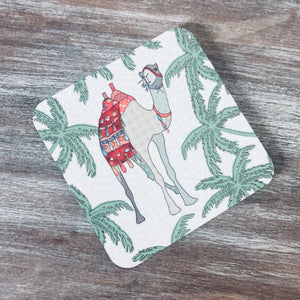 Patchwork Camel and Palm Coaster