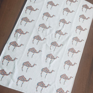 Camel Mosaic Tea Towel