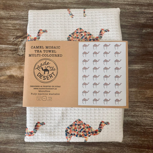 Camel Mosaic Tea Towel
