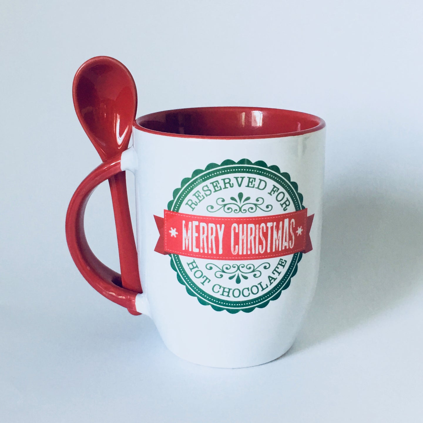 Hot Chocolate Mug with Spoon - Non-personalised