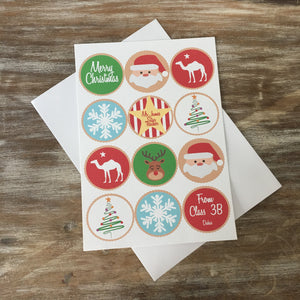 Christmas Cookies Card  - 5"x7" & A4 size - Non-personalised & Personalised