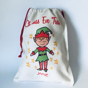 Festive Character Christmas Eve Treats Sack - Non-personalised & Personalised