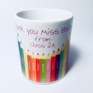 Personalised Pencils Teacher Mug