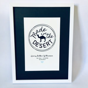 Made in the Desert Baby Print – Personalised
