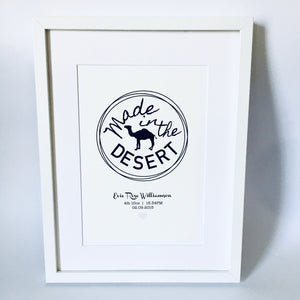 Made in the Desert Baby Print – Personalised