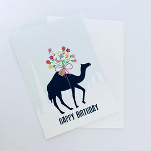 Camel Bouquet Happy Birthday Card - 5"x7" X A4 size