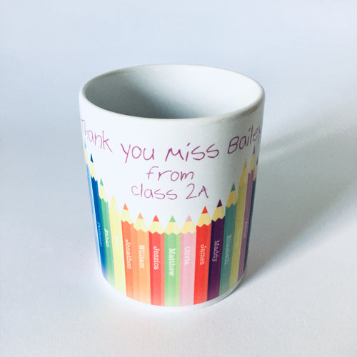Pencils Teacher Mug - Personalised