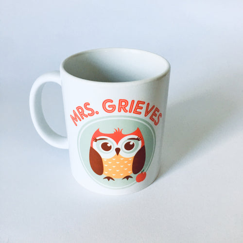 Owl Teacher Mug - Personalised