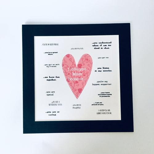 I love you ..... because .... print - Personalised