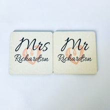 Mr & Mrs Coaster Set - Set of 2 Coasters