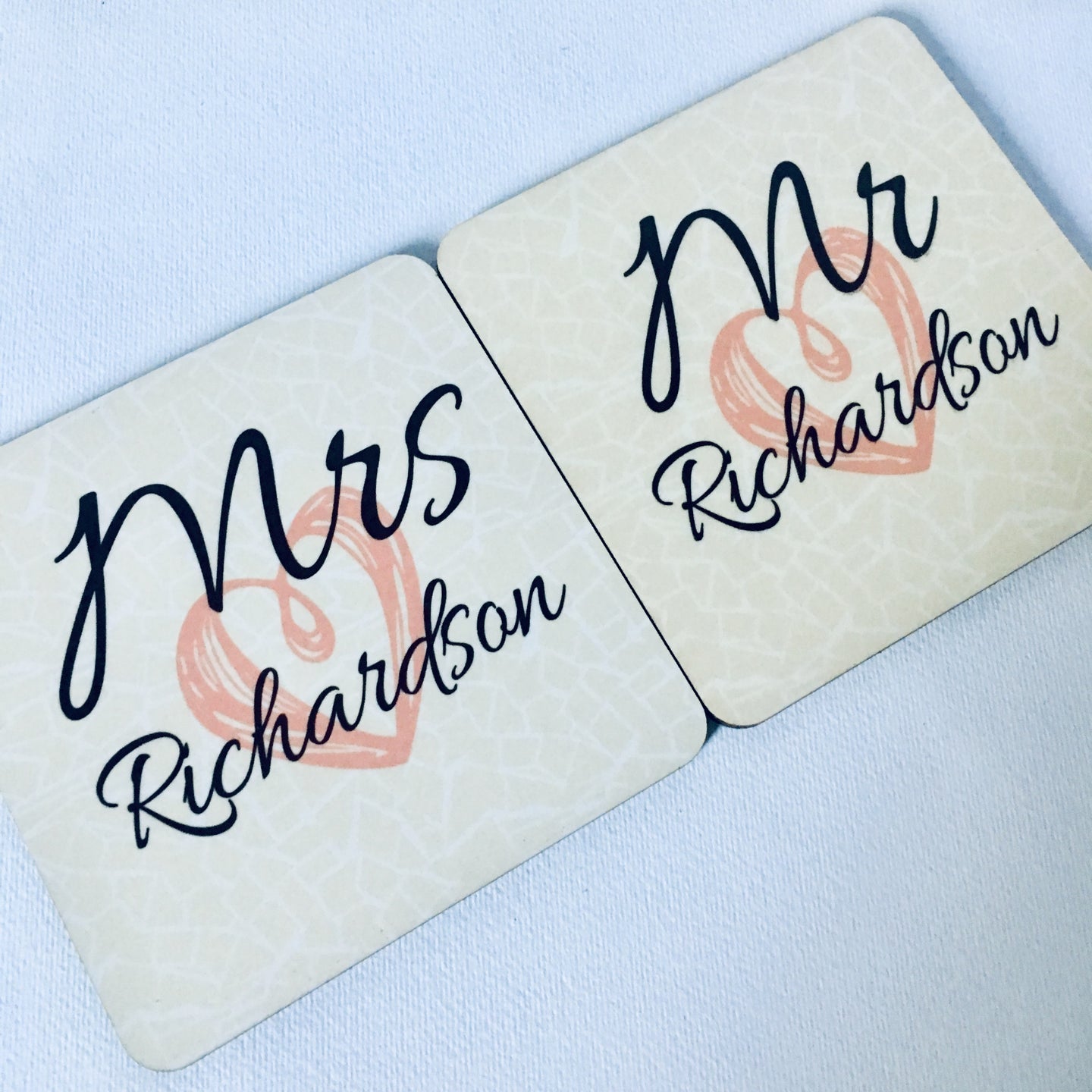 Mr & Mrs Coaster Set - Set of 2 Coasters