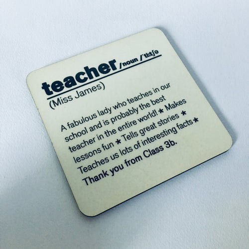Definition of a teacher coaster - Personalised